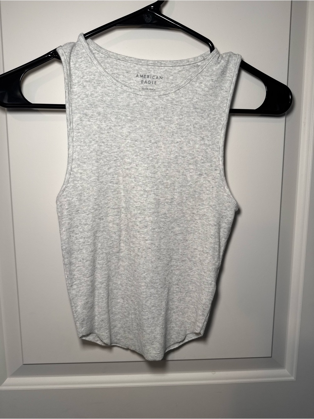 American Eagle Outfitters Gray Ribbed Crewneck Tank